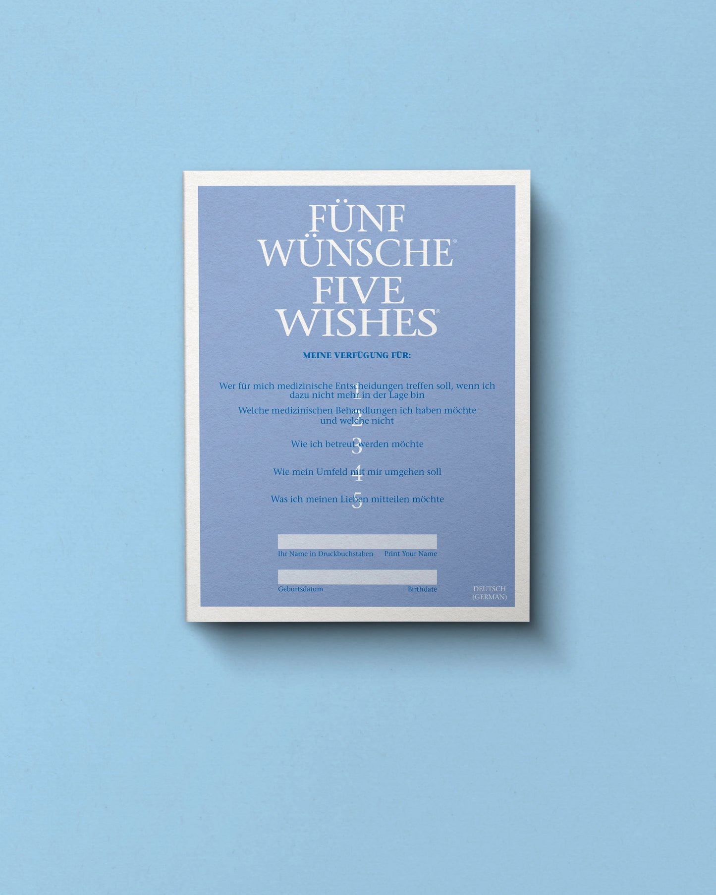 Five Wishes Paper