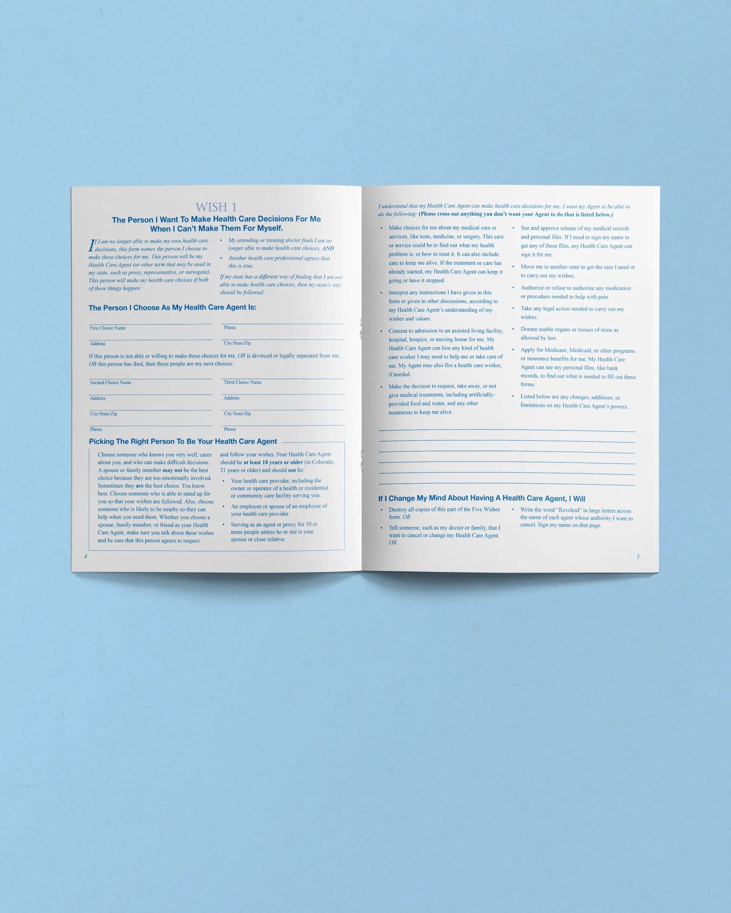 Five Wishes Paper