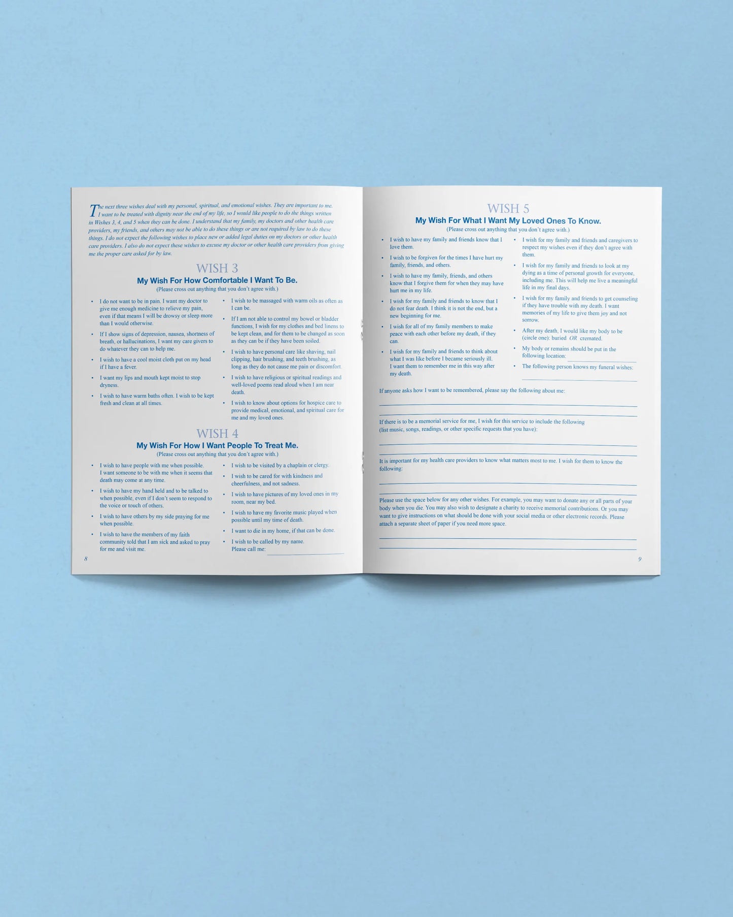 Five Wishes Paper