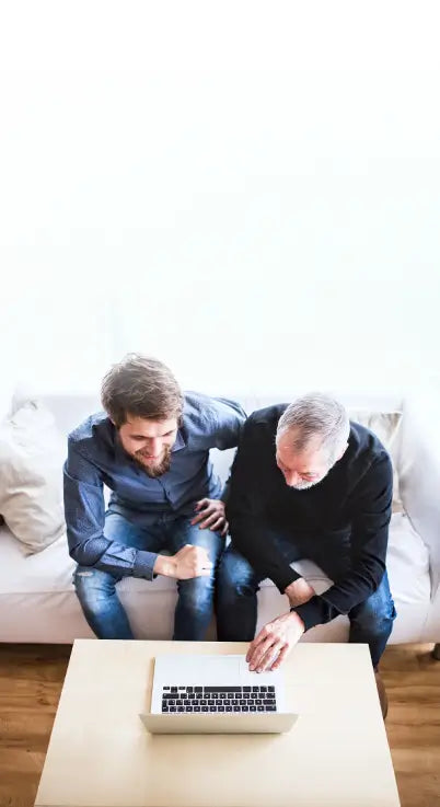 father and son completing advance directive