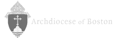 Logo of the Archdiocese of Boston with a gray color scheme.