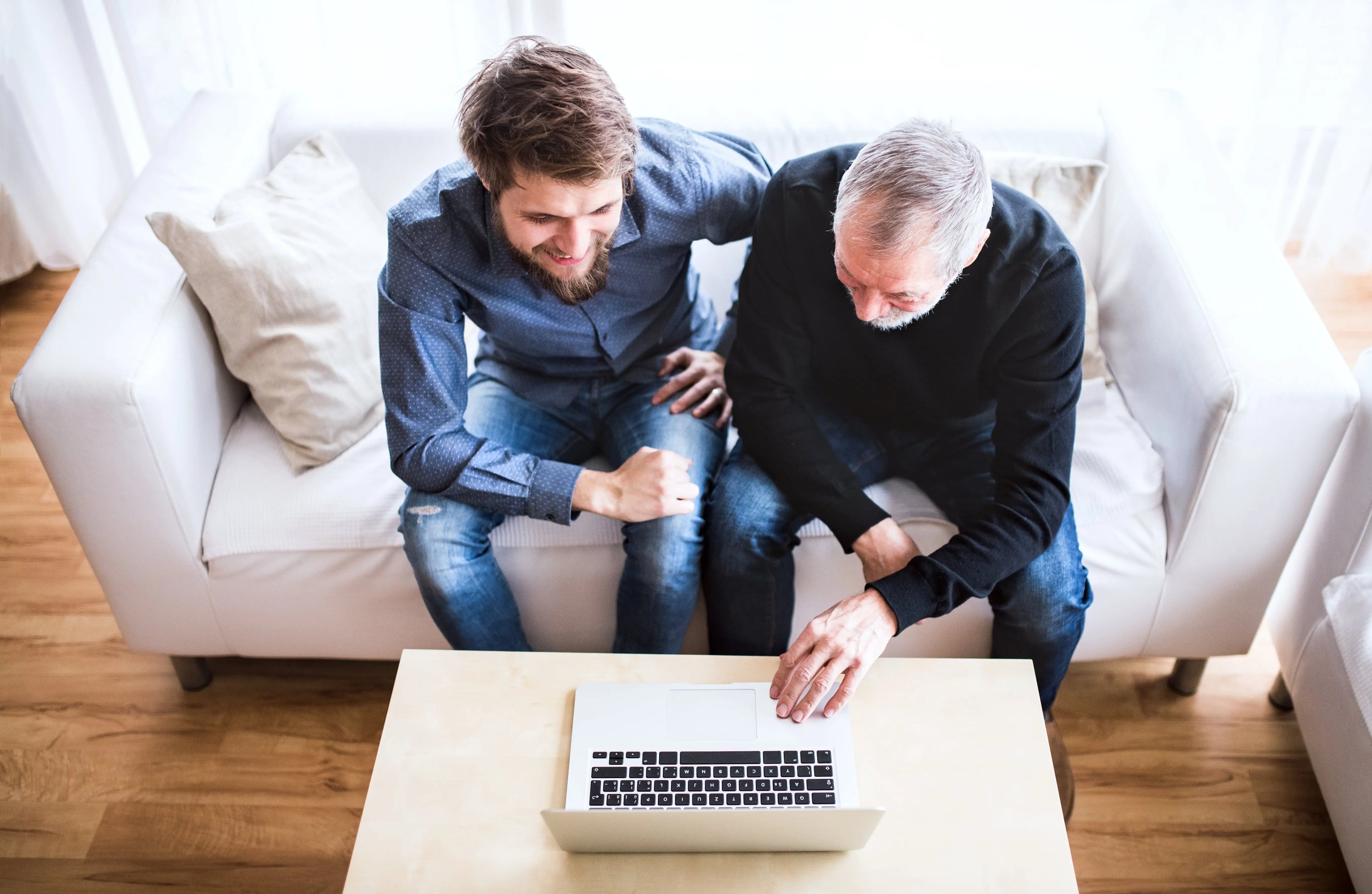 father and son completing advance directive
